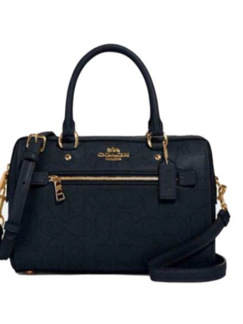 Rowan Signature Canvas Leather Satchel & Corner Zip Wallet Blue/Midnight BUNDLE - Picture 2 of 4